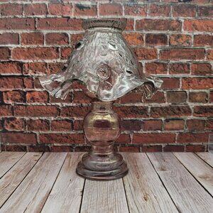 Vintage Fenton Glass Dusty Rose Pink 3pc Homco Fairy Lamp Light Candle Holder